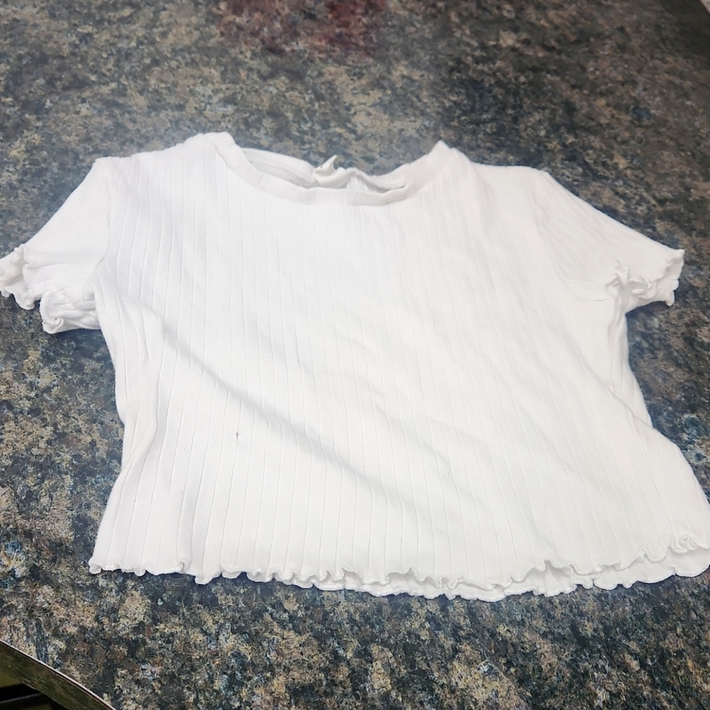 Girls white cropped shirt